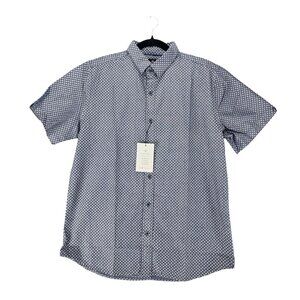 Vustra Shirt Mens Large Blue Short Sleeve Button Up *NWT*